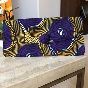 African wax cloth clutch